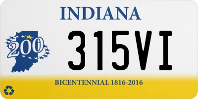 IN license plate 315VI