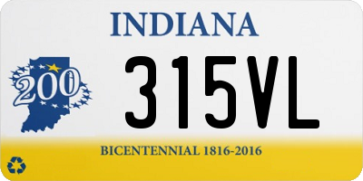 IN license plate 315VL