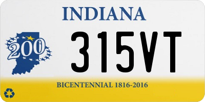 IN license plate 315VT