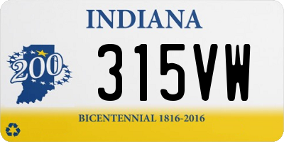 IN license plate 315VW