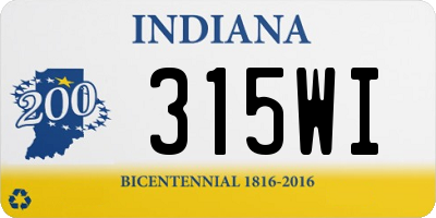IN license plate 315WI