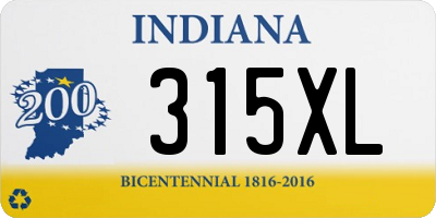 IN license plate 315XL