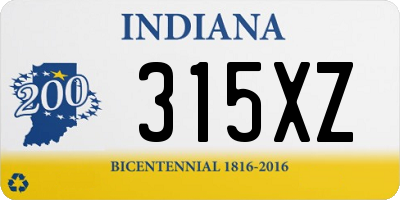 IN license plate 315XZ