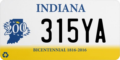 IN license plate 315YA