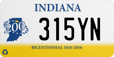 IN license plate 315YN