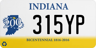 IN license plate 315YP