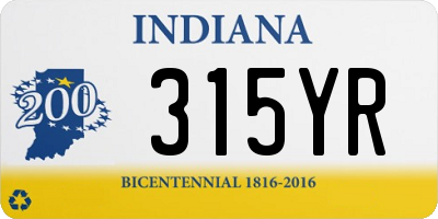 IN license plate 315YR
