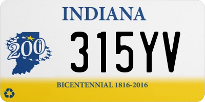 IN license plate 315YV