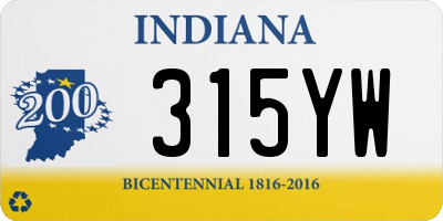 IN license plate 315YW