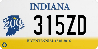 IN license plate 315ZD