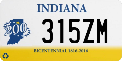 IN license plate 315ZM