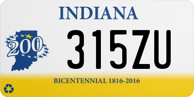 IN license plate 315ZU