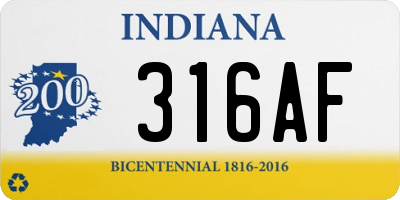 IN license plate 316AF