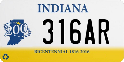 IN license plate 316AR