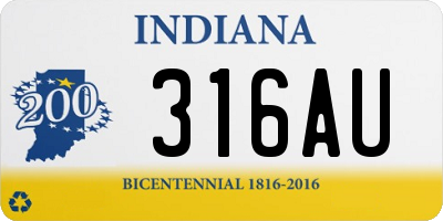 IN license plate 316AU