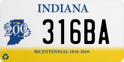 IN license plate 316BA