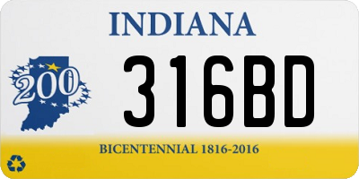 IN license plate 316BD