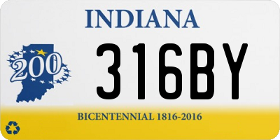 IN license plate 316BY