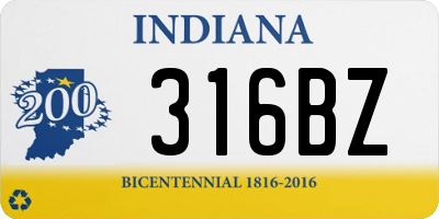 IN license plate 316BZ