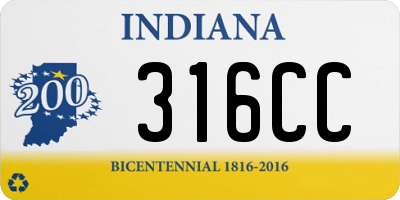 IN license plate 316CC