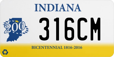 IN license plate 316CM