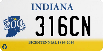 IN license plate 316CN