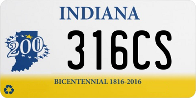 IN license plate 316CS