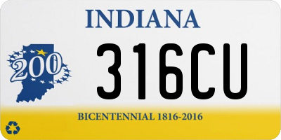 IN license plate 316CU