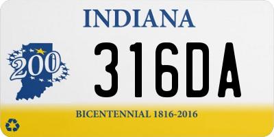 IN license plate 316DA