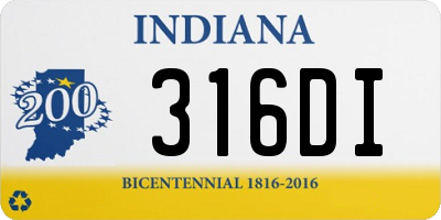 IN license plate 316DI