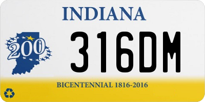 IN license plate 316DM