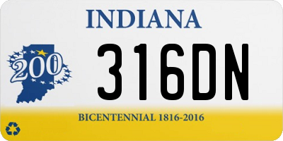 IN license plate 316DN