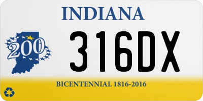 IN license plate 316DX