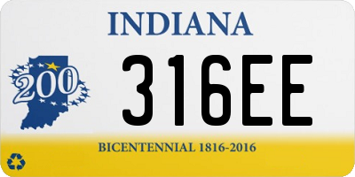 IN license plate 316EE