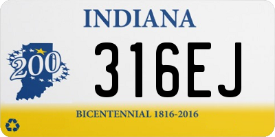 IN license plate 316EJ