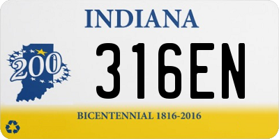 IN license plate 316EN
