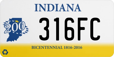 IN license plate 316FC