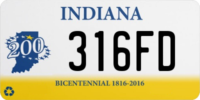 IN license plate 316FD