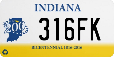 IN license plate 316FK