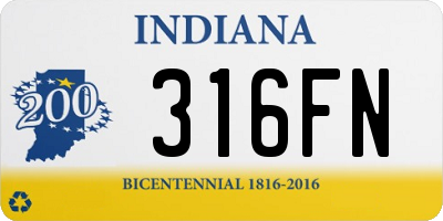 IN license plate 316FN