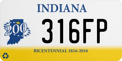 IN license plate 316FP