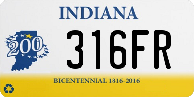 IN license plate 316FR