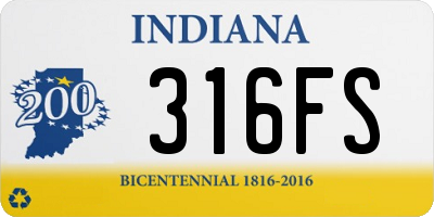 IN license plate 316FS