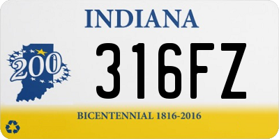 IN license plate 316FZ