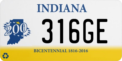 IN license plate 316GE