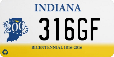 IN license plate 316GF