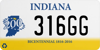 IN license plate 316GG