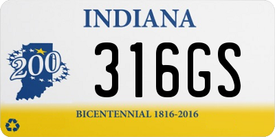 IN license plate 316GS