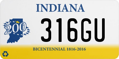 IN license plate 316GU