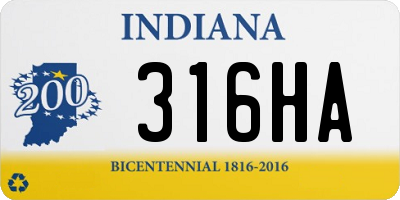 IN license plate 316HA